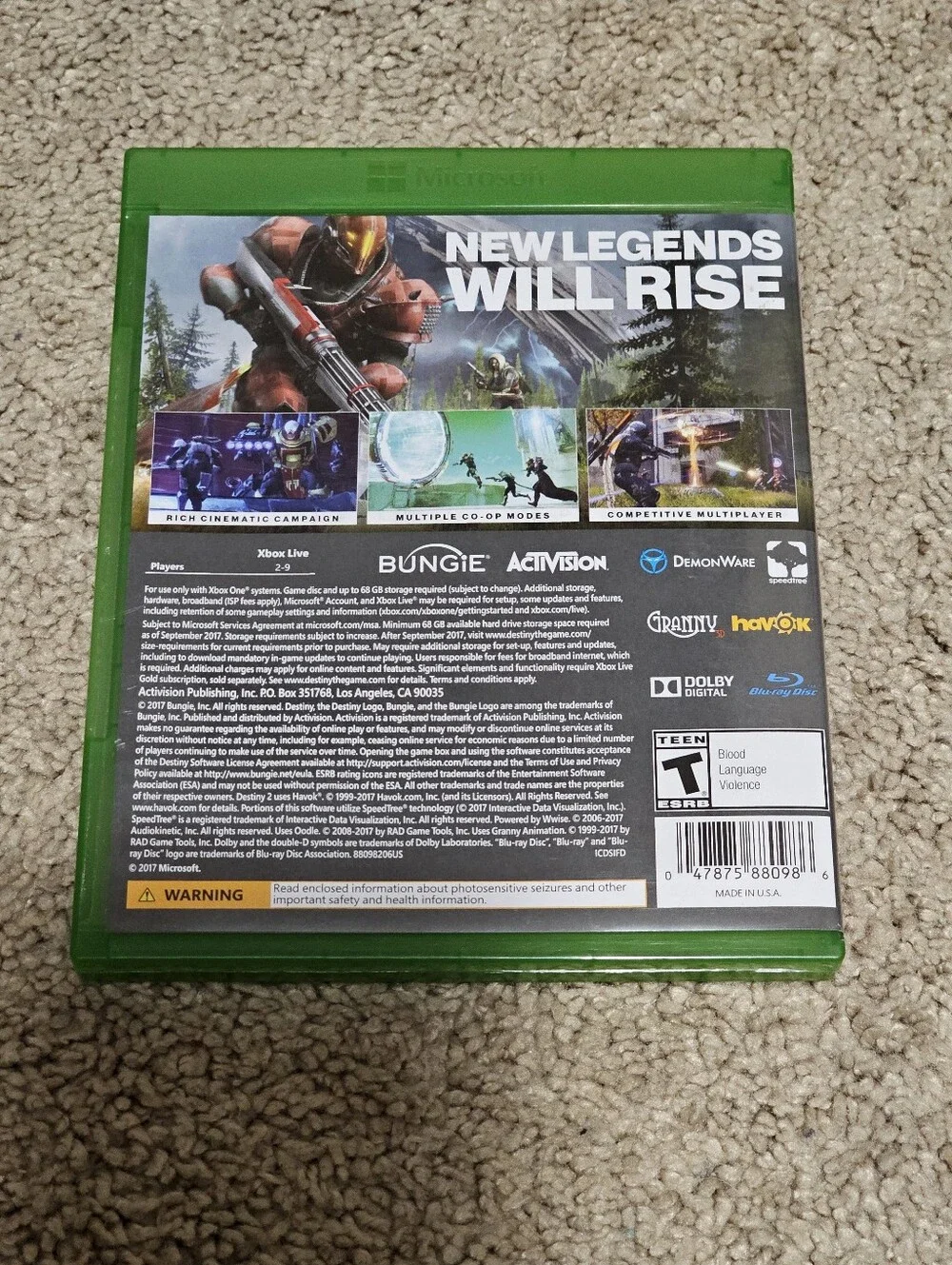 Destiny 2 - Microsoft Xbox One - Bungie - Tested / Good Condition